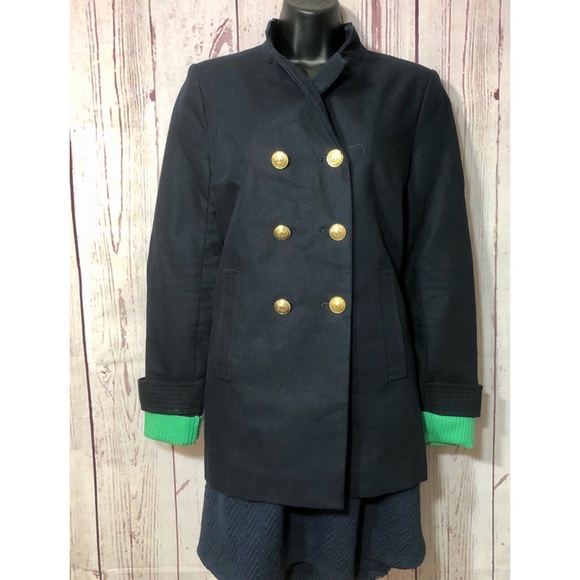 BRITISH!🇬🇧Zara Basic Collection Double Breasted Navy Blazer w/Gold Buttons🧥 - Picture 1 of 10